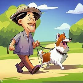 Limericks - Man walking collie 